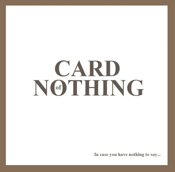 card of nothing